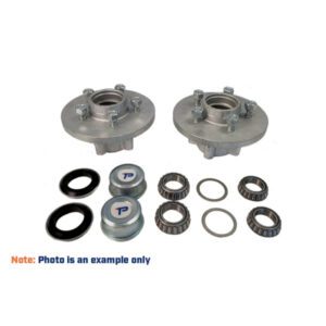 "Trailparts Hub Kit, Brake Ready, 2500Kg/Pair, 5 X 4 1/2" X 1/2" - Heavy Duty Hub Kit for Trailers & Off-Road Vehicles"