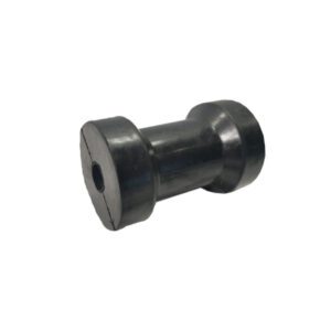 "Trailparts 115mm Black Keel Roller with Flanged Ends - Durable and Reliable"