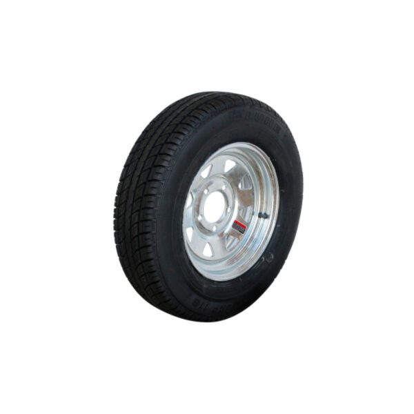 "165 R13C Galvanized Rim/Tyre Assembly - 5 X 4 1/2" - 670Kg Capacity - Trailparts"