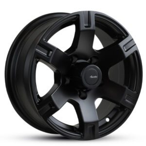 "14" x 6" 1000kg ORION BLACK Alloy Rim - Trailparts X3885 for Maximum Durability"