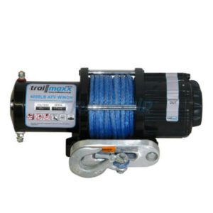 "Trailparts Trailmaxx 4000Lb 12V Winch with Synthetic Rope - Powerful and Durable Winching Solution"