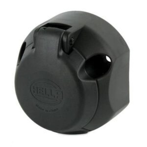 "Hella 4901X 7 Pin Round Large Plastic Trailer Socket with Disconnect Contact"