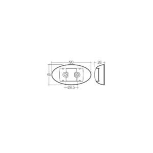 "Narva 91434C 10-33V Red LED Rear End Outline Marker Lamp"