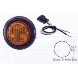 "Amber Narva 93052 10-30V LED Side Marker/Front End Outline Light with Vinyl Grommet"