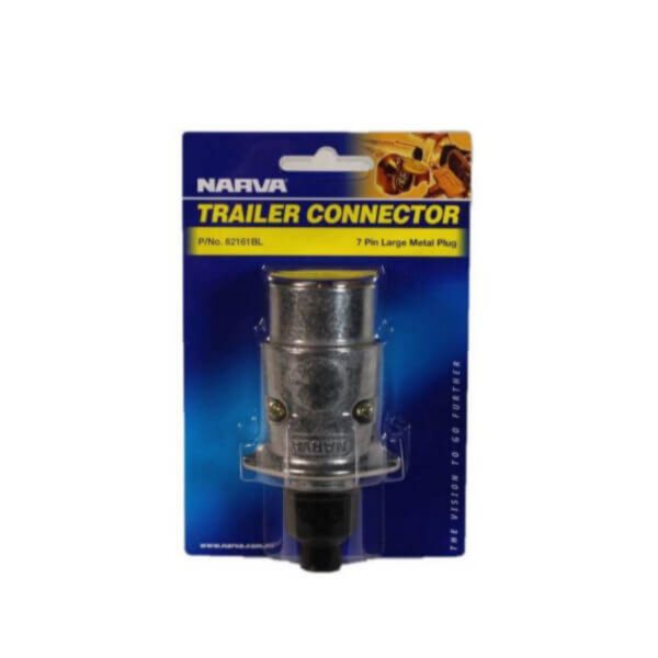 "Narva 82161Bl 7 Pin Large Round Metal Trailer Plug - Durable & Reliable"