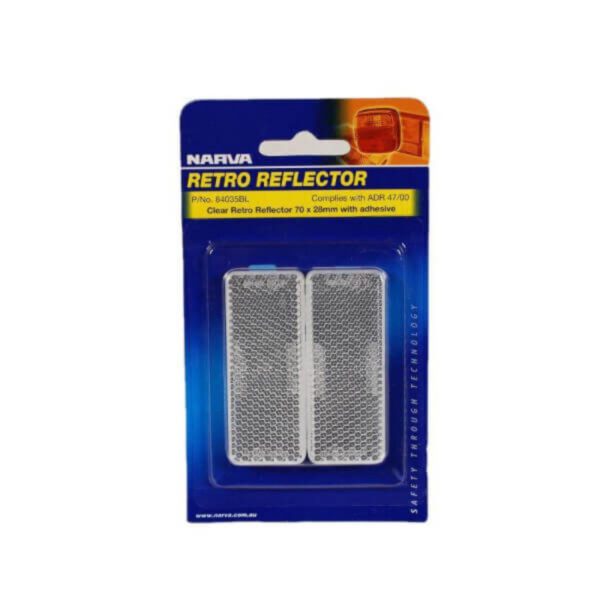 "Narva 84035Bl Clear Retro Reflector 70 X 28mm - Self Adhesive for Maximum Visibility"