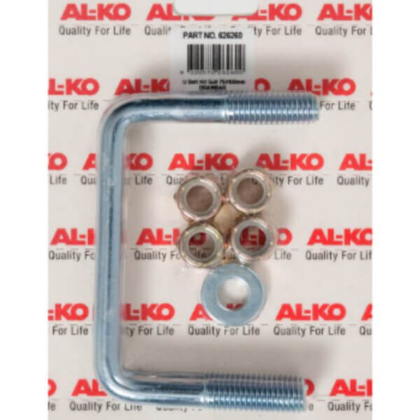 "Alko Jockey Wheel U Bolt Set 75 X 50 - Durable & Secure Trailer Attachment"