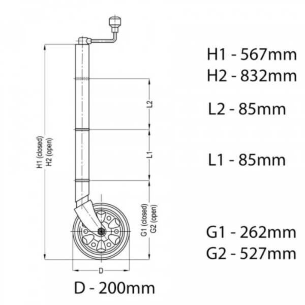 "Premium 8" Jockey Wheel with Clamp AL-KO 628100 | Genuine ALKO Quality