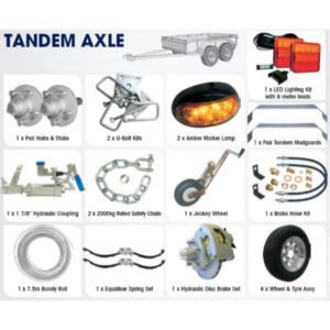 "Tandem Axle Hydraulic Disc Braked Trailer Kit 2000Kg to 2500Kg - Cm Trailer Kit"