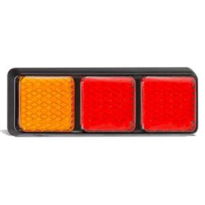 "LED Autolamp 282ARRMB: 12/24v Stop/Tail/Indicator Light with 48 LEDs & Amber/Red/Red Lens"