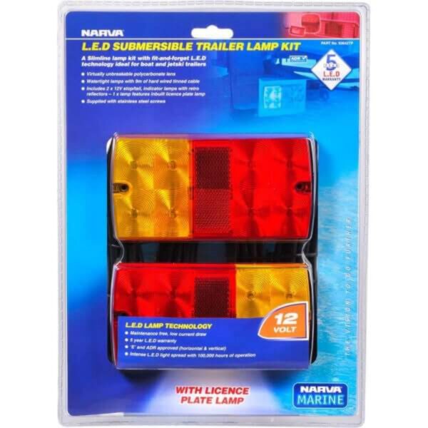 12V LED Submersible Trailer Lamp Twin Pack - Narva 93642Tp