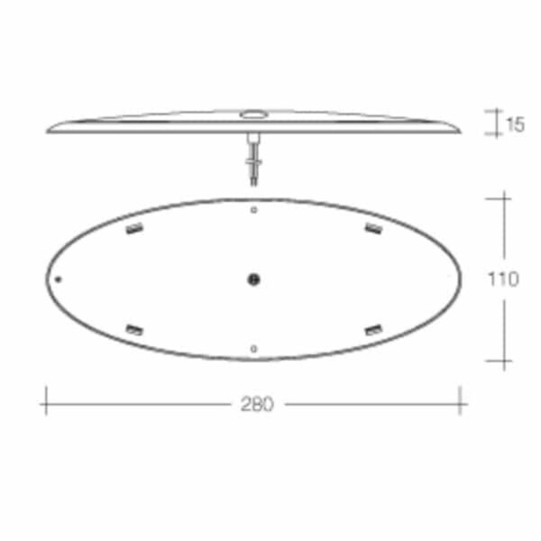 Narva 87520 9-33V Saturn Oval LED Interior Lamp w/ Touch Sensitive On/Dim/Off Switch