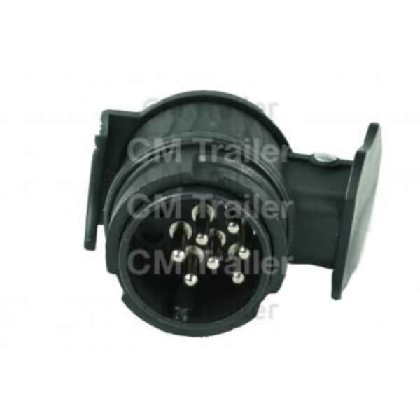 "13 Pin European Plug to 7 Pin Round Socket 12V Trailer Adaptor - Cm Trailers"