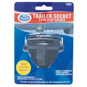 "Quickly Assemble Ark 7 Pin Flat Trailer Socket - Black"