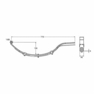 "600Kg 3 Leaf Spring Slipper Leaf Spring - Ark Black"