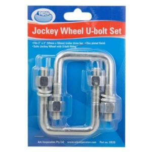 "50 x 50mm Swivel Ark Jockey Wheel U Bolt Set - Get Yours Now!"