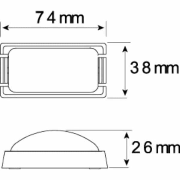 "LED 1458RM Marker Lamps - 74mm x 38mm x 26mm | Bright, Durable Lighting"