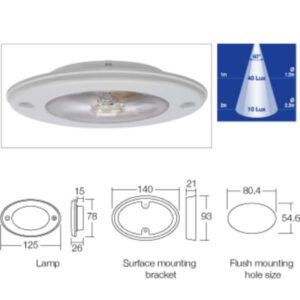 Narva 87640 10-30V 1W White LED Courtesy Lamp with On/Off Switch | Bright & Energy Efficient Lighting