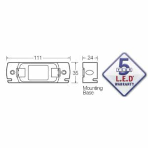 "Narva 91638 9-33V Red LED Rear End Outline Marker Lamp with White Header Mount Base"