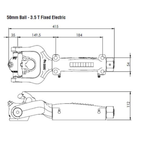 "3.5T Electric Very Low Profile ALKO Coupling - 50mm - Offroad"