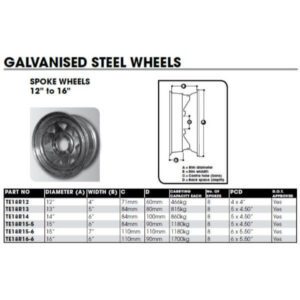 "12" to 16" Galvanised Wheels for CM Trailers - Durable & Reliable"