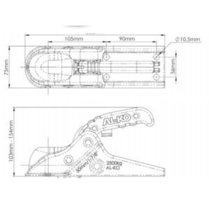 "2500KG ALKO Coupling Lever Multifit - Heavy Duty Connector for Secure Towing"