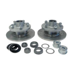"Trailparts 225mm 1500kg Stainless Disc Hub Kit 5 x 4 1/2" x 1/2" - Heavy Duty Quality Parts for Off-Road Adventures"