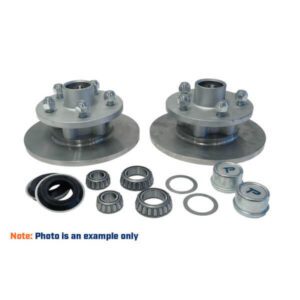 "Trailparts 225mm 1750kg Stainless Disc Hub Kit 5 x 4 1/2" x 1/2" - Heavy Duty Quality Parts for Off-Road Adventures"