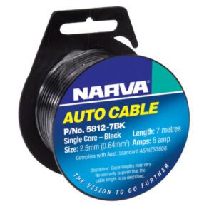"30M Narva Single Core Cable 2.5Mm Black - High Quality Electrical Wiring"