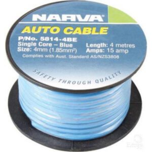 "Buy 4M Narva Cable Single Blue - 4Mm 15Amp - 4M for Maximum Durability"