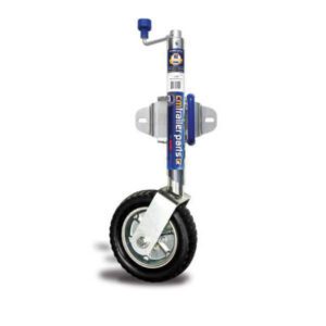 "400kg Capacity Premium Jockey Wheel - 250mm Rubber Wheel - Swing Up | CM Trailers"