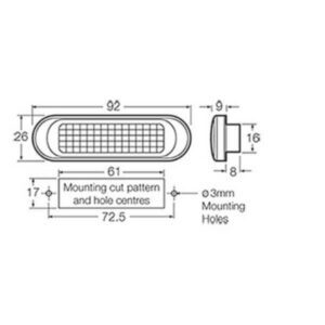 Amber Narva 90824 10-30 Volt L.E.D Front End Outline Marker Lamp - Illuminate Your Vehicle!