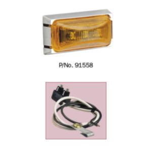 "Narva 91552 12V Amber LED External Cabin Lamp with Grey Mounting Base"