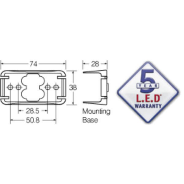 "Amber Narva 91622 9-33 Volt L.E.D Front End Outline Marker & External Cabin Lamp"