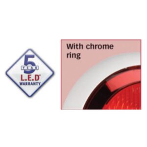 "Narva 94336W 9-33V Red LED Rear Stop/Tail Lamp with Chrome Ring"