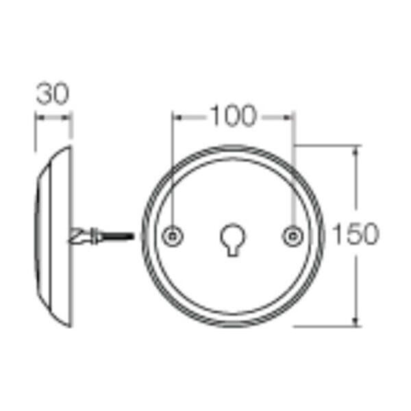 "Narva 94336W 9-33V Red LED Rear Stop/Tail Lamp with Chrome Ring"