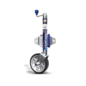 "300kg Capacity Premium Jockey Wheel - 200mm Rubber Wheel - Swing Up | CM Trailers"