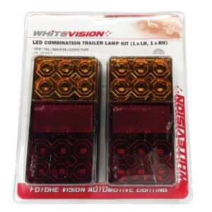 Whitevision CRL120LEDVTWB LED Tail Set 150x80mm 10-30V 400mm Wire
